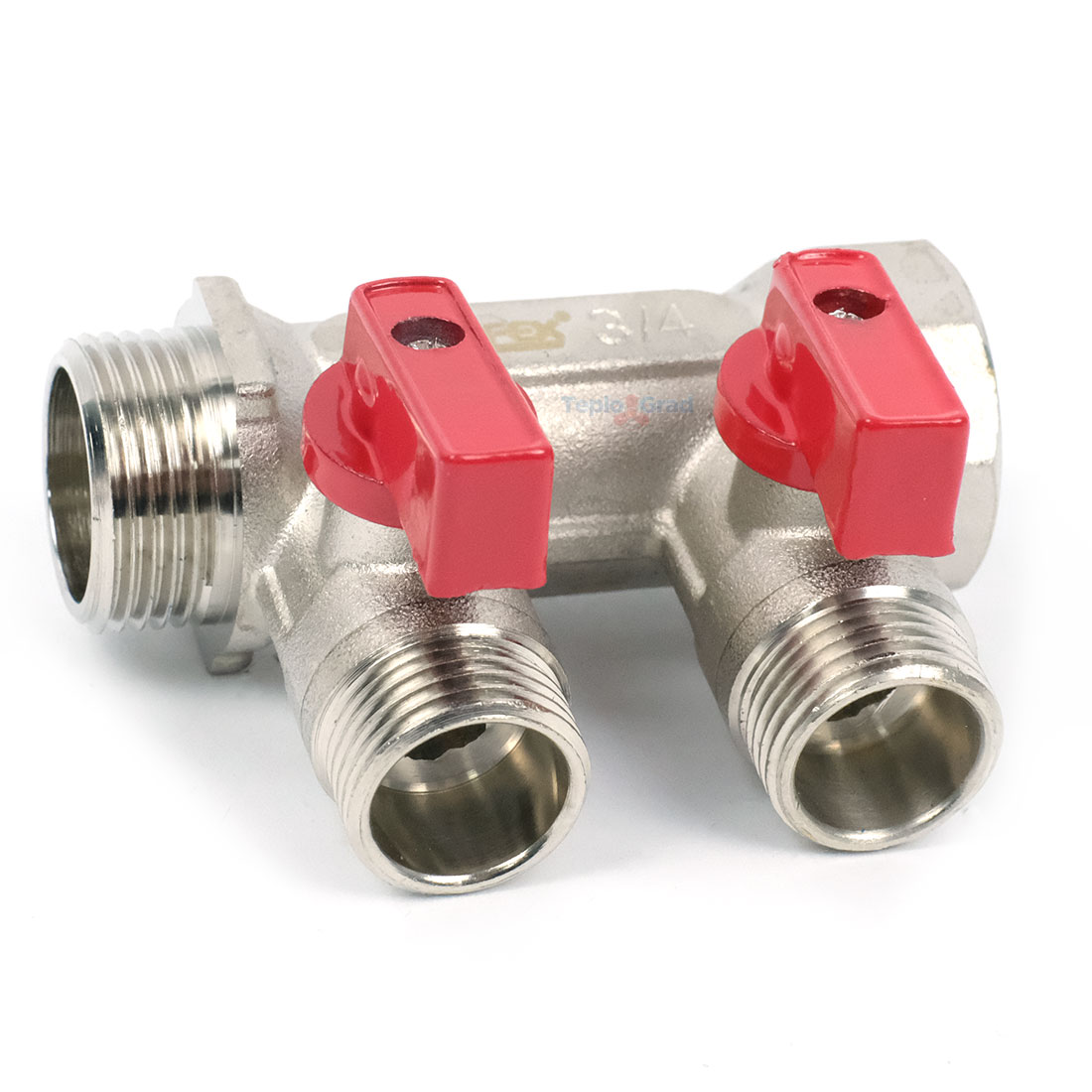 Коллектор Valfex с шаровыми кранами 3/4x1/2 на 2 выхода