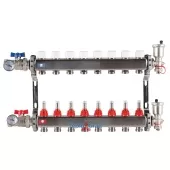 Коллектор из нержавеющей стали Rommer в сборе с расходомерами 8 выходов Коллектор из нержавеющей стали Rommer в сборе с расходомерами 8 выходов