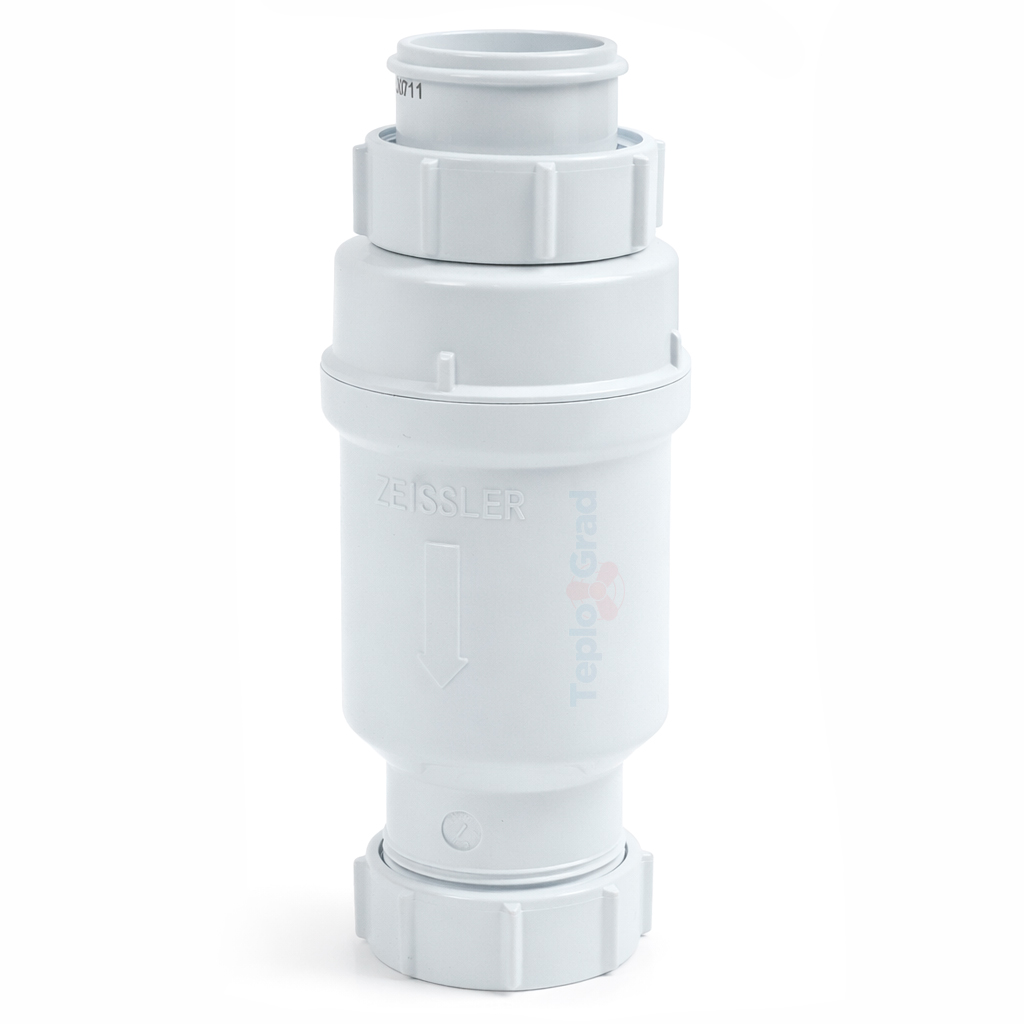 Сифон самозакрывающийся сливной Zeissler 1 1/2" х 40 (сухой клапан)