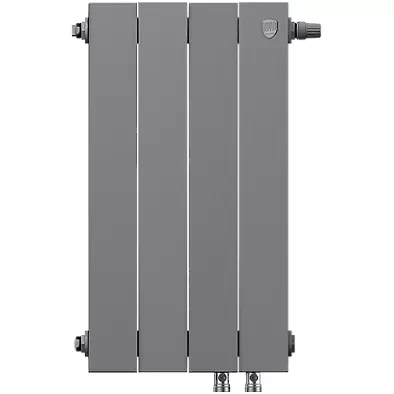 Биметаллический радиатор Royal Thermo PianoForte 500 Silver Satin VDR80 4 секции с нижним подключением