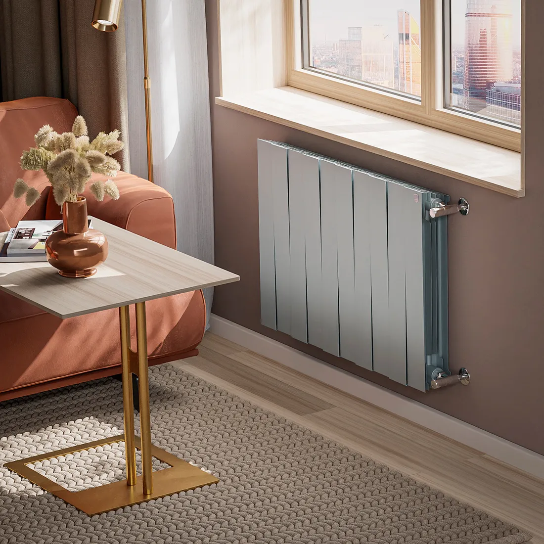 Биметаллический радиатор Royal Thermo PianoForte 500 Silver Satin 10 секций Биметаллический радиатор Royal Thermo PianoForte 500 Silver Satin 10 секций