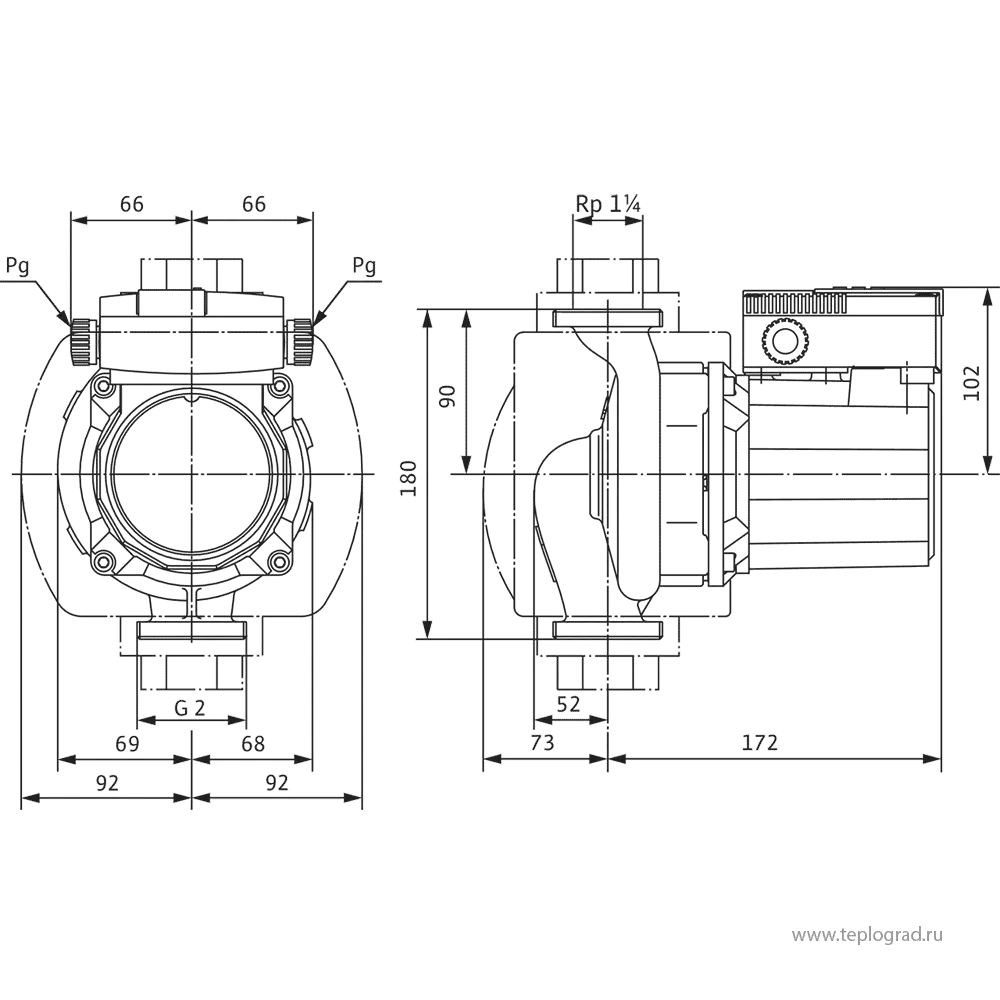 Циркуляционный насос Wilo TOP-Z 30/10 EM PN6/10 RG 1х230