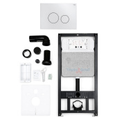 Инсталляция для подвесного унитаза РЕХАУ NovaFlow с панелью Nova ORB 001 белой