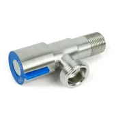 Кран угловой TIM 1/2x3/4 НР, нержавеющая сталь Кран угловой TIM 1/2x3/4 НР, нержавеющая сталь