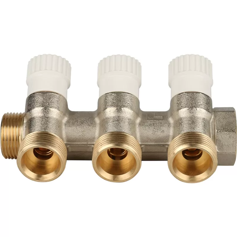 Коллектор Stout с регулировочными клапанами 3/4, 3 отвода 3/4 Коллектор Stout с регулировочными клапанами 3/4, 3 отвода 3/4