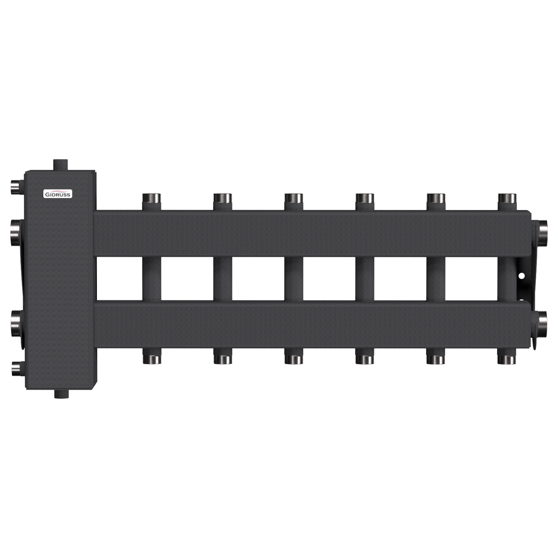 Балансировочный коллектор Gidruss BM-150-7DU (до 150 кВт, подкл. котла G 1 1/2, 3+3 контура G 1)