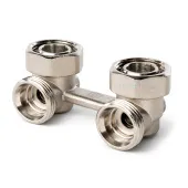 Узел нижнего подключения радиатора для двухтрубной системы Stout угловой 3/4