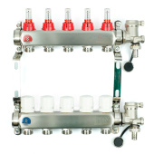 Коллектор с расходомерами TIM на 8 выходов из нержавеющей стали (ECO) Коллектор с расходомерами TIM на 8 выходов из нержавеющей стали (ECO)