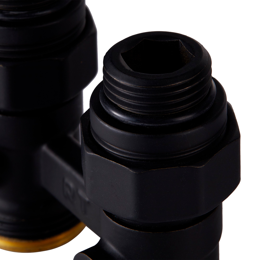 Узел нижнего подключения Royal Thermo прямой 1/2x3/4, черный