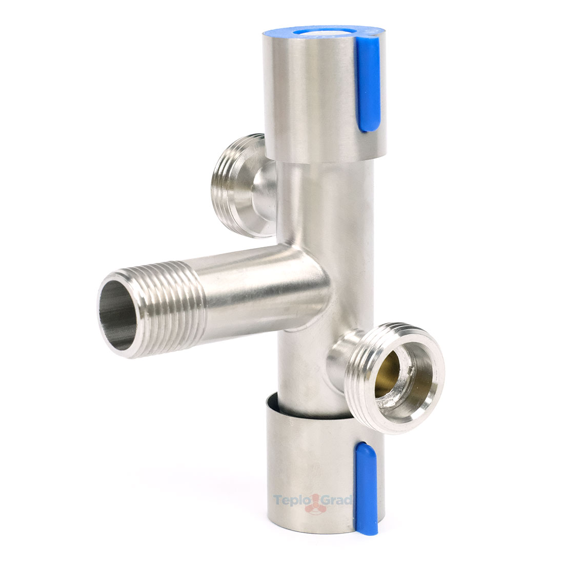 Кран угловой TIM 2 выхода в разные стороны 1/2x3/4" для сантехнический приборов