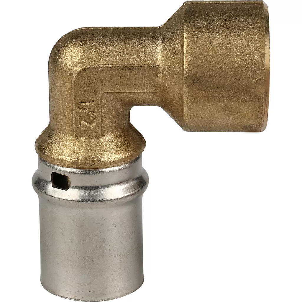 Угольник с внутренней резьбой прессовой Stout 1/2 x 20