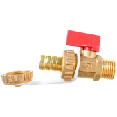 Шаровой кран Uni-Fitt НН 1/2x3/4 сливной, со штуцером