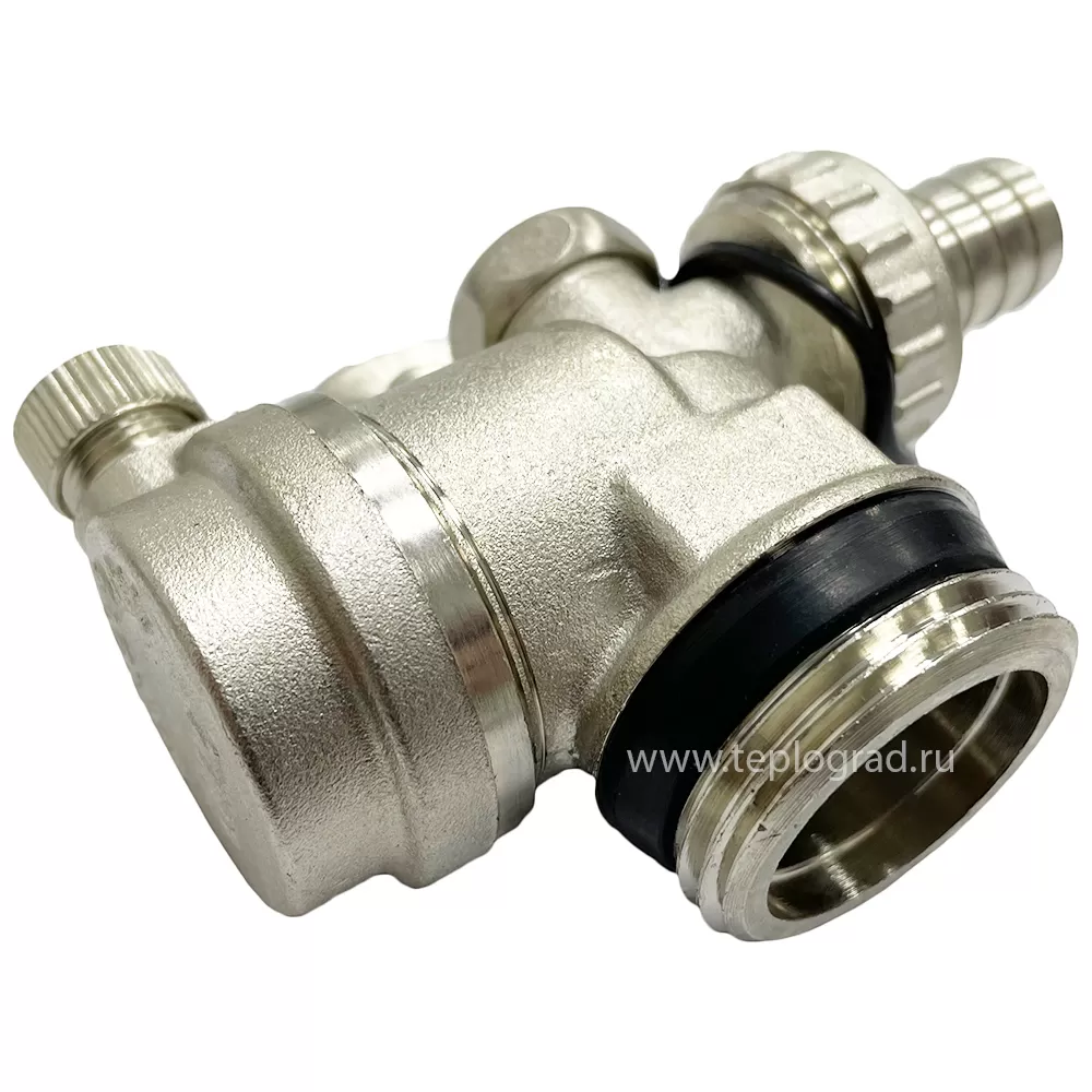 Регулируемый концевой фитинг TIM с дренажным вентилем и автоматическим воздухоотводчиком 1