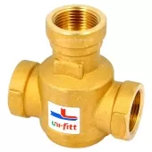 Трехходовой термостатический клапан Uni-fitt 1 ВР 60°С для твердотопливных котлов