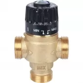 Термостатический смесительный клапан Stout 3/4 НР 30-65°С KVs 2.3 с центральным смешиванием