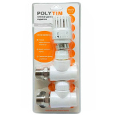 Комплект терморегулирующий прямой TIM PPR 25x3/4 (термоклапан, запорный клапан, термоголовка)