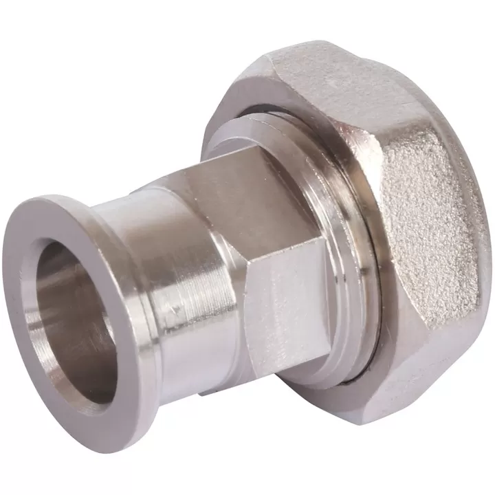 Разъемное соединение Stout с плоским уплотнением, никелированное 3/4"