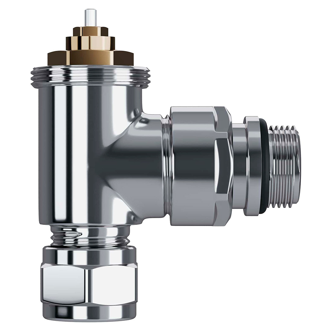 Набор термостатический угловой Royal Thermo Design Pro 15мм М30х1,5 (хром)