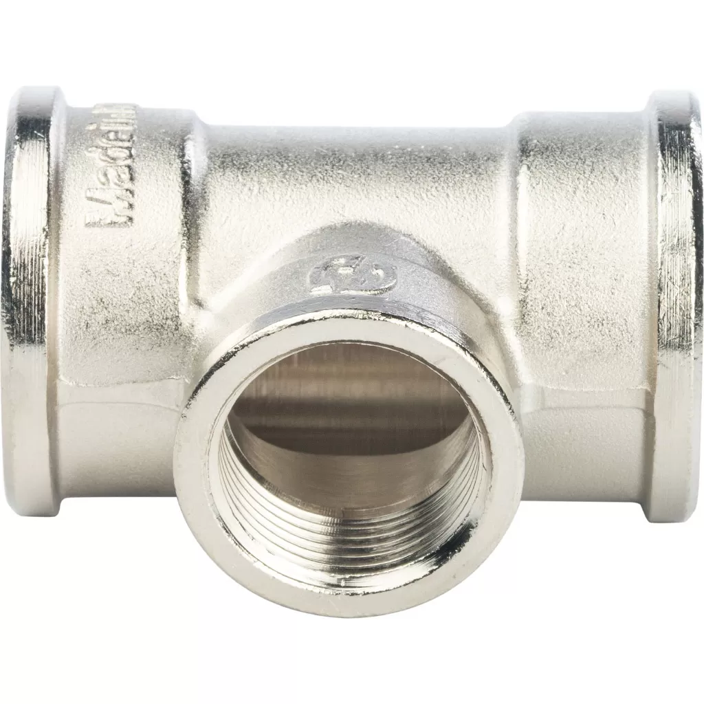 Тройник переходной 1x3/4x1 ВВ никелированный Stout