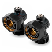 Набор нижнего подключения Royal Thermo угловой черный 3/4 раздельный