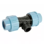 Тройник Unipump с наружной резьбой 25x1/2 ПНД Тройник Unipump с наружной резьбой 25x1/2 ПНД