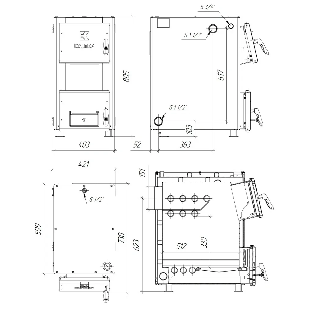 Твердотопливный котел Теплодар Куппер ОК-20 (2.0) Твердотопливный котел Теплодар Куппер ОК-20 (2.0)