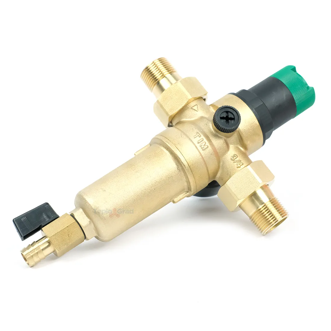 Самопромывной фильтр TIM 3/4 с редуктором, манометром и корпусом из латуни