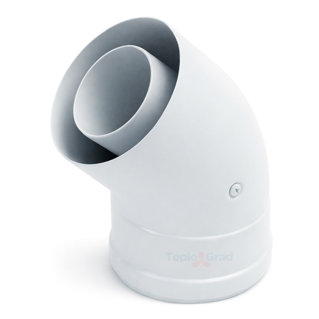 Отвод коаксиальный Termica 60/100 45°