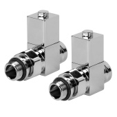 Набор дизайн-вентилей Royal Thermo CUBE 1/2 прямой (хром)