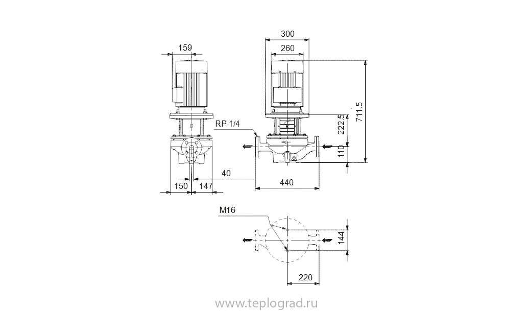 Насос центробежный Grundfos TP 40-530/2 A-F-A-BAQE 3x400