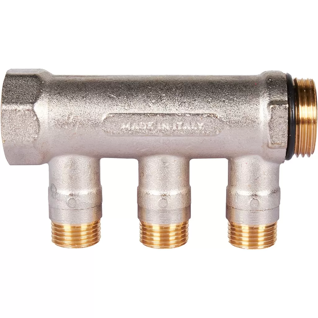 Коллектор Stout с шаровыми кранами 1, 3 отвода 1/2 (красные ручки) Коллектор Stout с шаровыми кранами 1, 3 отвода 1/2 (красные ручки)