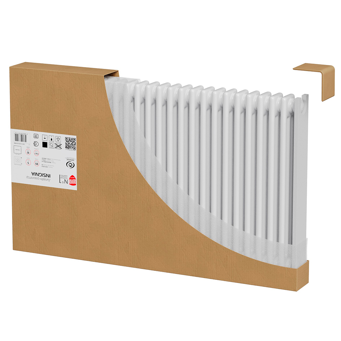 Стальной трубчатый радиатор Royal Thermo Insignia VC2050 16 секций, нижнее подключение (белый)