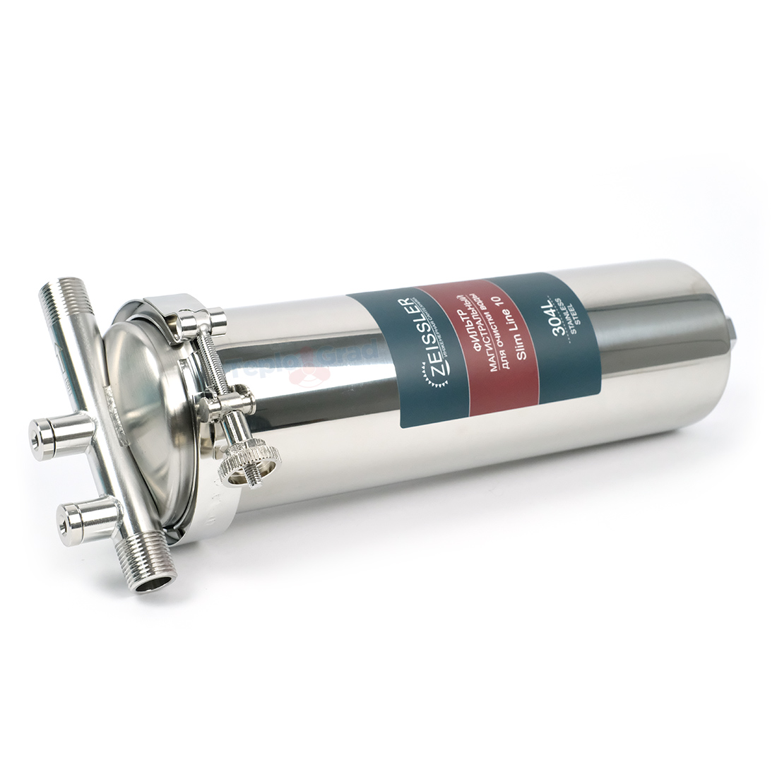 Фильтр магистральный Zeissler 10SL 1/2 из нержавеющей стали, картридж