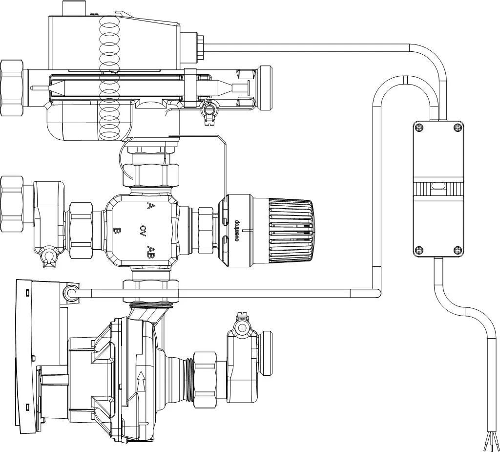 Насосно-смесительный узел Oventrop Regufloor HN с насосом Wilo Yonos Para 1151600