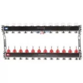 Коллектор из нержавеющей стали Rommer с расходомерами 12 выходов Коллектор из нержавеющей стали Rommer с расходомерами 12 выходов