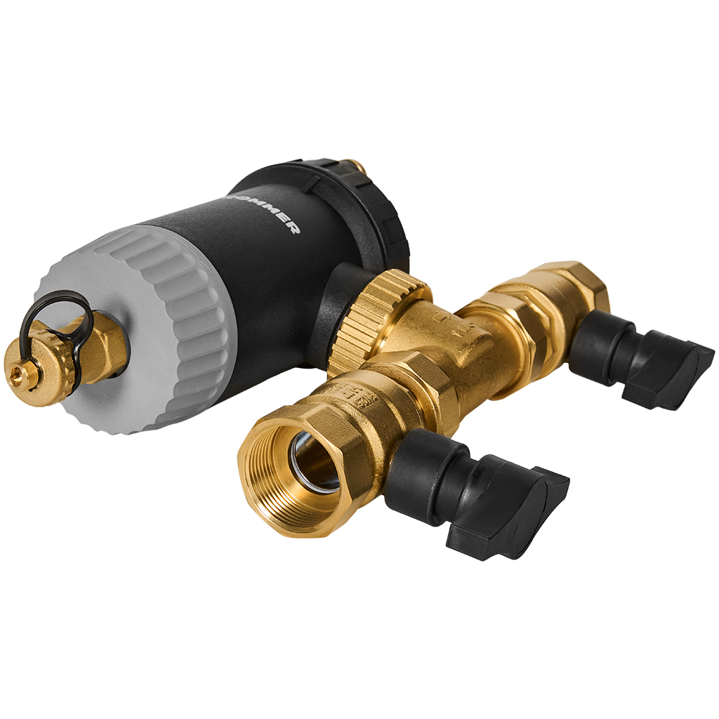 Сепаратор грязи (шлама) поворотный Rommer ВР 1 1/4 с щетками