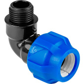 Отвод Valfex с наружной резьбой 63х2 для ПНД труб компрессионный Отвод Valfex с наружной резьбой 63х2 для ПНД труб компрессионный