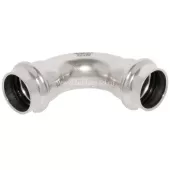 Угольник двухраструбный 90° 28 Rommer из нержавеющей стали прессовой