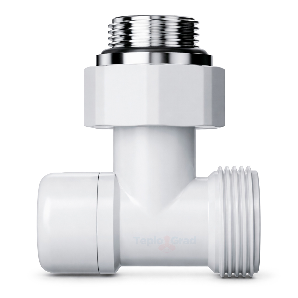 Узел нижнего подключения Royal Thermo Design угловой 1/2x3/4, белый