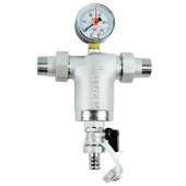 Самопромывной фильтр Zeissler 3/4 с манометром и корпусом из никелированной латуни