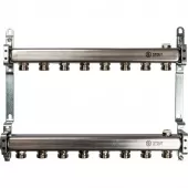 Коллектор из нержавеющей стали Stout для радиаторной разводки на 8 выходов