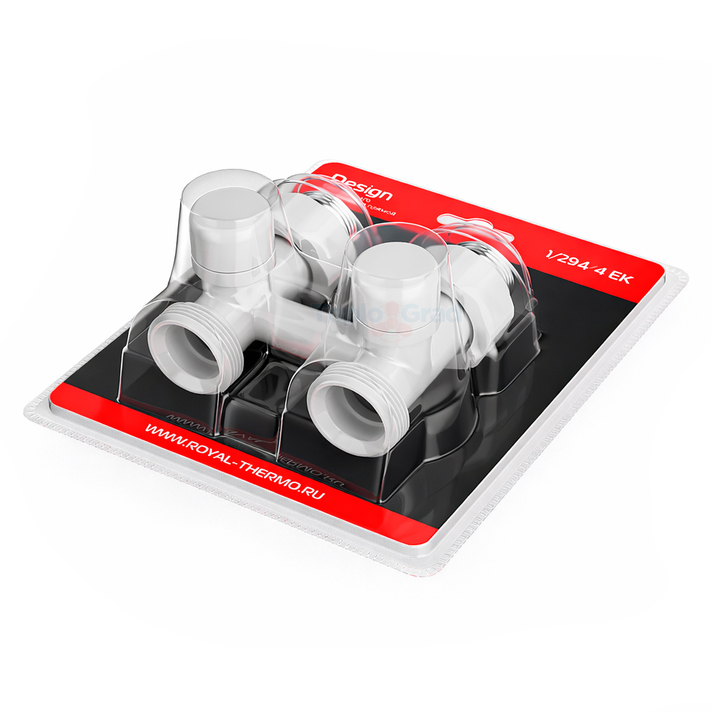 Узел нижнего подключения Royal Thermo Design прямой 1/2x3/4, белый