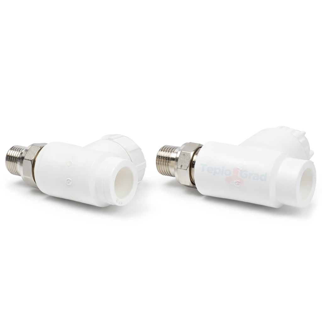 Комплект терморегулирующий прямой TIM PPR 20x1/2 (термоклапан, запорный клапан, термоголовка)