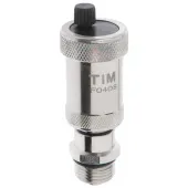 Автоматический воздухоотводчик TIM 1/2 прямой с отсекающим клапаном, хром