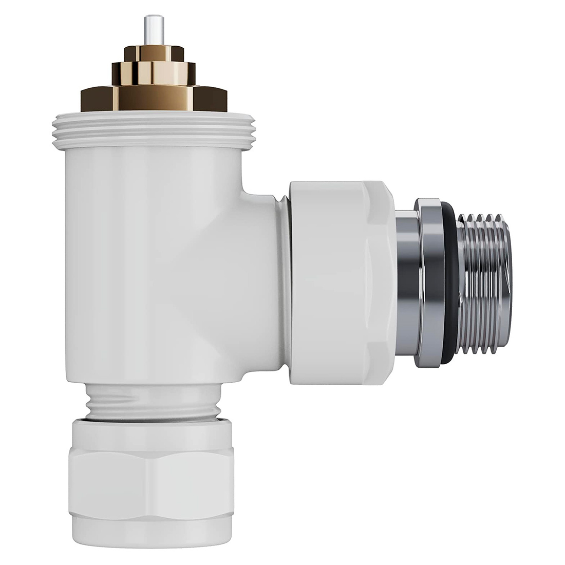 Набор термостатический угловой Royal Thermo Design Pro 15мм М30х1,5 (белый)