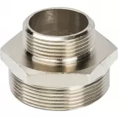 Ниппель переходной 2x1 1/4 НН никелированный Stout