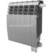 Биметаллический радиатор Royal Thermo BiLiner 350 Silver Satin VDR 6 секций с нижним подключением