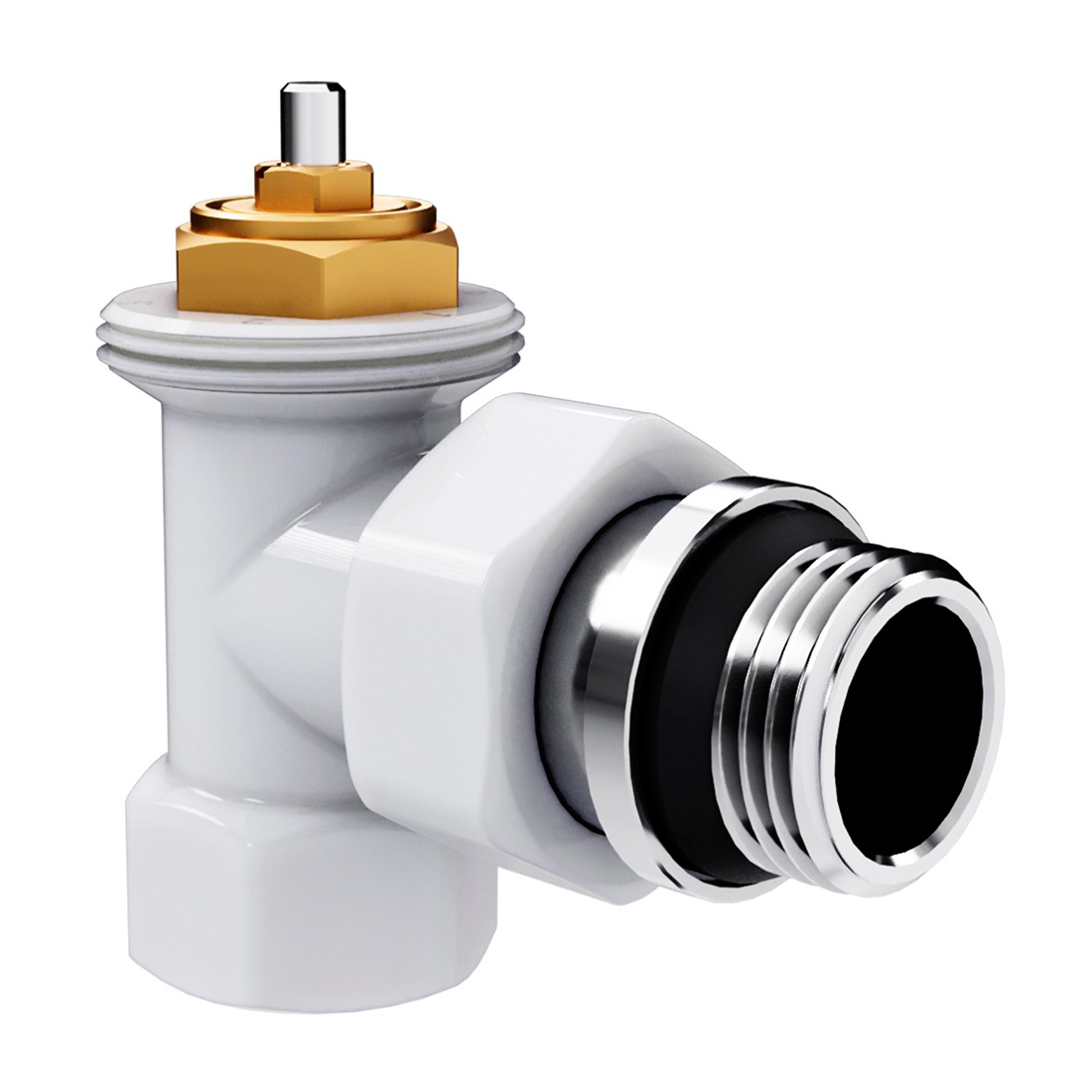 Набор термостатический угловой Royal Thermo Design 1/2" М30х1,5 (белый)