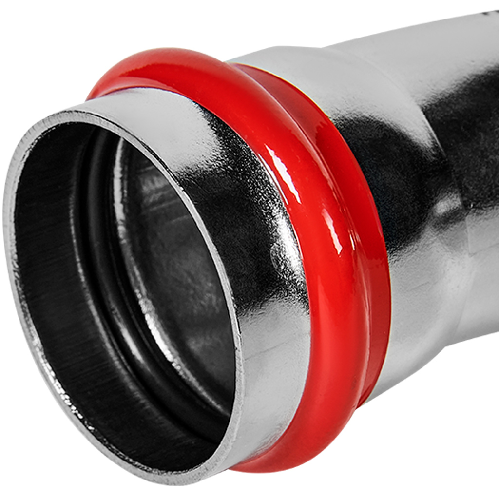 Угольник однораструбный 45° 35 Rommer из нержавеющей стали прессовой