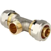Тройник с наружной резьбой винтовой Stout 3/4x26
